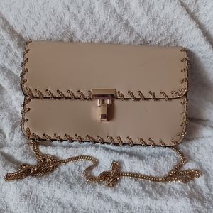 Zara small leather/chain crossbody bag